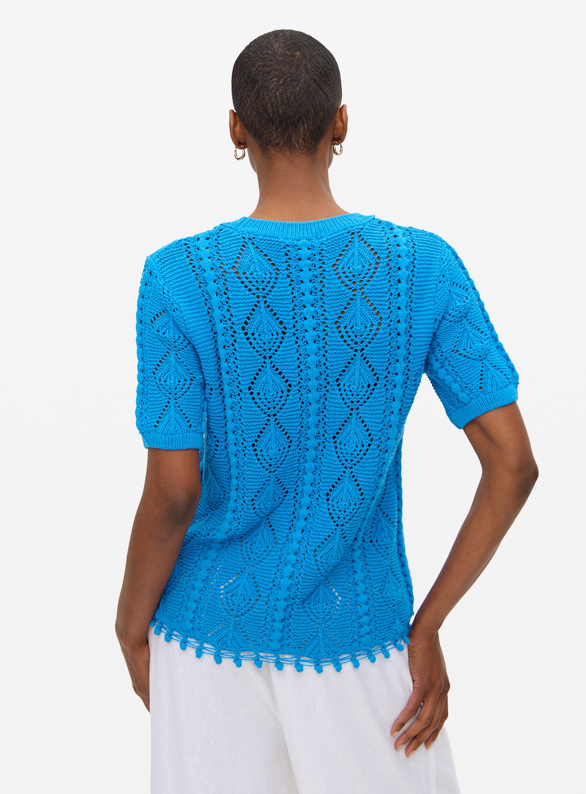 Blue Crochet Knitted T-Shirt 8 - Image 4 thumbnail